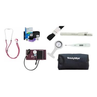 Imagem de Kit Enfermagem Completo P Amed + Medidor Glicose Lite Gtech (VINHO)
