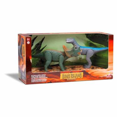 Imagem de Figuras - Dino Island Adventure - Triceratops e Velociraptor - Silmar