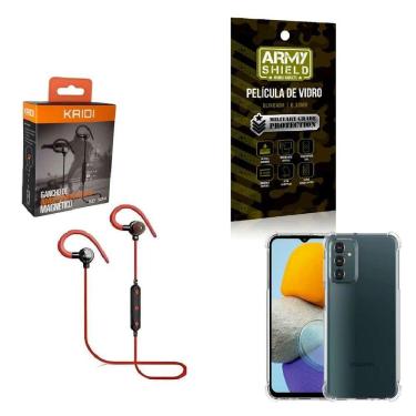 Imagem de Kit Capinha Samsug M23 Fone Bluetooth E Película De Vidro 3D
