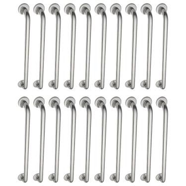 Imagem de Alça de Apoio Barra Inox Kit 20 Unidades 70cm Segurança Idoso Deficiente Cadeirante Box Banheiro Corrimao Suporte Acessibilidade