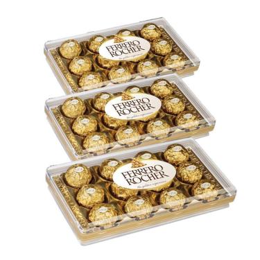 Imagem de Chocolate 3 Caixas De 12 Unidades Bombom Ferrero Rocher