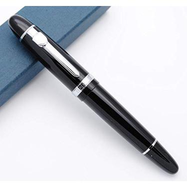 Imagem de Caneta-tinteiro JINHAO 159 ponta M nova, Black with Silvery Clip