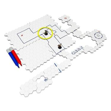 Imagem de Grid de Batalha Hexagonal Modular Riscável RPG - 18 Pçs -
