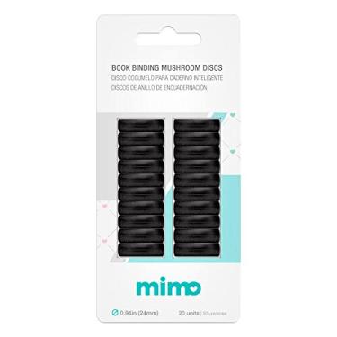 Imagem de Mimo Disco Cogumelo para Caderno Inteligente Preto - 24 mm - 20 Unids - Ideal Para Personalizar Planners, Agendas, Cadernos de Anotações e Muito Mais - Até 100 Papéis de 75g/m²