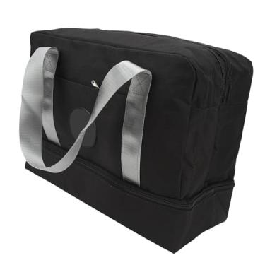 Imagem de Saco Duffle do Ginásio, Saco de Ginástica Separado Molhado Seco Portátil do Bolso Pequeno Tecido Catiônico Aquoso Escondido do Armário da Sapata para Esportes Ao Ar Livre (Preto)