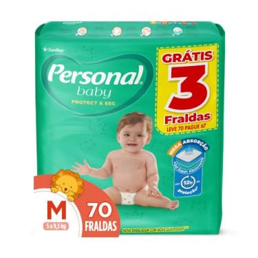 Imagem de Personal Fralda Protect E Sec M Hiper, 70 Unidades