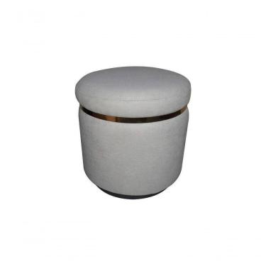 Imagem de Puff Quartzo Giratoria E Perfil Sintético Linho Cinza Granito