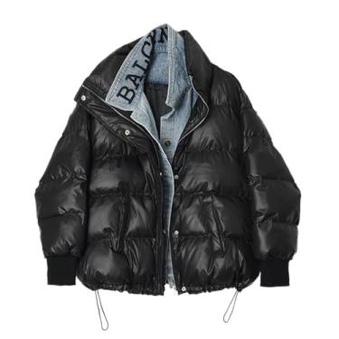 Imagem de Casaco feminino de inverno ultraleve manga longa quente grande pão preto casaco de inverno parka feminino portátil roupa exterior, Preto, XXG