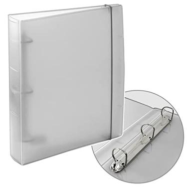 Imagem de Acrimet Pasta 3 Argolas com Elástico, Tamanho A4, Fichário Universitário, Cor Cristal, 803.3