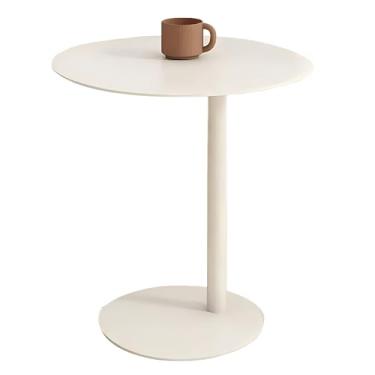 Imagem de Mesa Lateral De Metal, Mesa Lateral Para Sofá, Mesas Finais Para Sala De Estar, Escritório, Dormitório, Fácil De Montar (Color : White 1, Size : H 50cm/19.68in)