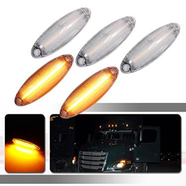 Imagem de Tonsya Para 2008 2009 2010 2011 2012 2013 2014 2015 2016 2017 2018 2019 Freightliner Cascadia Semi-Caminhões Cabine Elevada Frontal Marcador Telhado Running Top Clearance Lights Substituição Âmbar 5