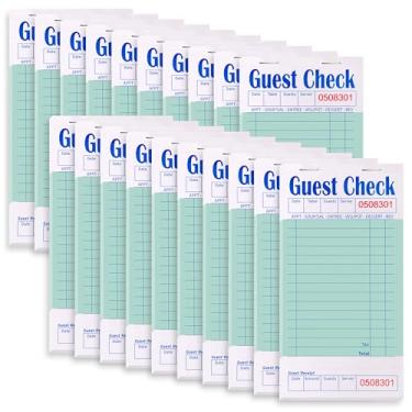 Imagem de Alitte Livros de verificação de convidados para servidores livro de pedidos pacote com 20 blocos de notas de servidor de restaurante com números de série, etiquetas de menu, livreto de garçonete para