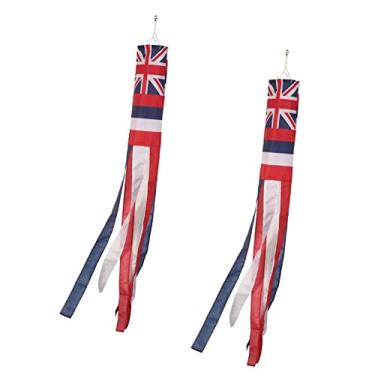 Imagem de MSFHHA Meias de vento com bandeira havaiana bandeiras estaduais dos EUA, pacote com 2 faixas para bandeira de quintal e festa estadual, 152 cm