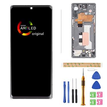 Imagem de [Moldura prata] LCD Amoled para LG G900 ThinQ Tela digitalizadora Touch Assembly Display LCD de substituição LM-G900N LM-G900EM LM-G900 17.3 cm por BITANR
