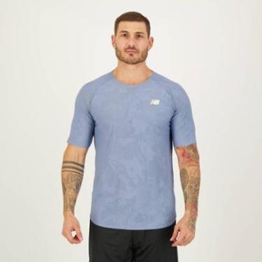 Imagem de Camiseta New Balance Q Speed Jacquard Azul-Masculino