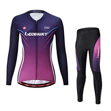 Imagem de Camisetas femininas de ciclismo - roupas de ciclismo outono e inverno, mangas compridas, veludo plus, calor, alta elasticidade, roxo, 2GG