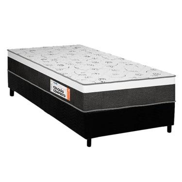 Imagem de  Cama Box Solteiro: Colchão Espuma Plumatex D28 Falcon Ultra Firme + Base CRC Suede Black(88x188)