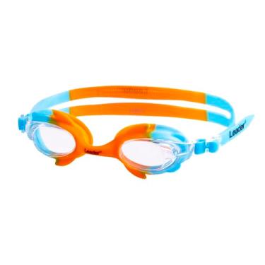 Imagem de Leader Glasses- Óculos de Natação Fish Azul com Lentes Antiembaçantes, Proteção UV, Vedação em Silicone Confortável e Tiras Ajustáveis para Piscina e Mar