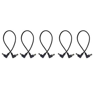 Imagem de (5) Pacote com 1 Pé Ângulo direito CC Potência 5,5 mm x 2,1 mm Cabos de patch Fio macho para macho