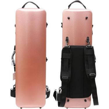 Imagem de Estojo para violino 4/4 Tamanho completo Casca dura de fibra de carbono de alta resistência Alças duráveis ​​Armazenamento interno com alças de mochila Bolsa para partituras musicais, ouro r