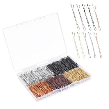 Imagem de Bobby Pins, 500 peças de grampos de cabelo castanho loiro preto, 5 polegadas Premium Bobby Pins, prendedores de fixação segura com caixa de loja, grampos de cabelo para mulheres e meninas
