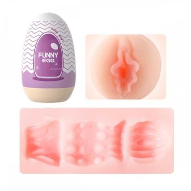 Imagem de Masturbador Masculino Formato Vagina, Boca ou Ânus Em Cyberskin - Funny Egg (Purple)