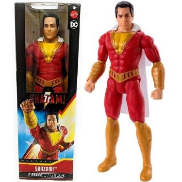 Imagem de Brinquedo Boneco Articulado Herói Shazam Com Capa - Possui 11 Pontos De Articulação - True Moves - Mattel
