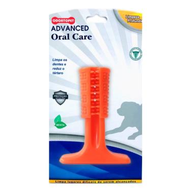 Imagem de Mordedor para cachorro escova limpa os dentes Advanced Cães Oral Care Odontopet Vermelha