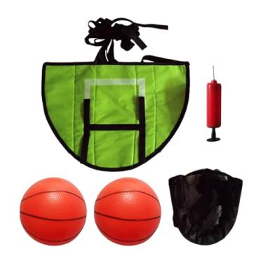 Imagem de Fancyes Aro de basquete trampolim leve rodapé resistente para crianças e crianças acessórios de trampolim resistente suporte de basquete, com 2 bolas