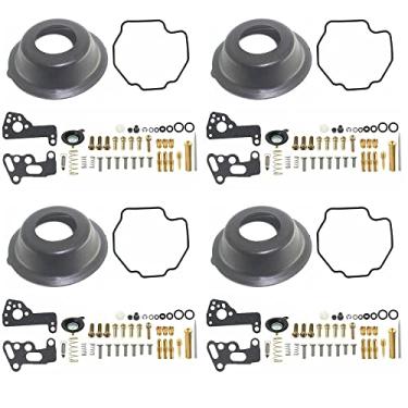 Imagem de Kit de reparo de carburador de 4 conjuntos de válvulas de corte de ar de diafragma de substituição para carburador Yamaha Vmax V-MAX 1200 1985-2007 pacote com 4