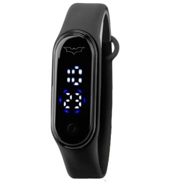 Imagem de Relogio Digital Bracelete Infantil Prova Dagua Kids Pulseira Silicone Antialérgica Ajustavel Ecologico Bateria Economia Copo Exclusivo Herois da Marvel Adolescente Crianças Menino e Menina (Batman)