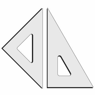 Imagem de Par De Esquadro Acrilico Desenho Técnico 12 Cm -Fenix