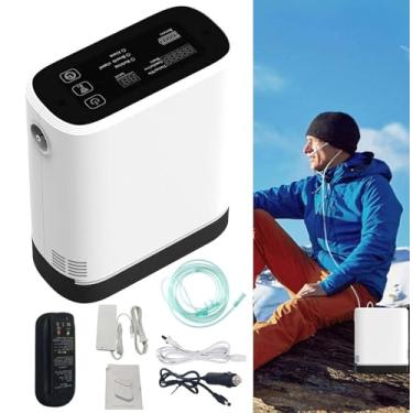 Imagem de PortáTil De MáQuina De Ox, Concentrador PortáTil, Mini Gerador, Equipamento DoméStico Ox,93% ± 3% Uso En Carro E Viagens,Com Bateria 6380mAh/10400mAh