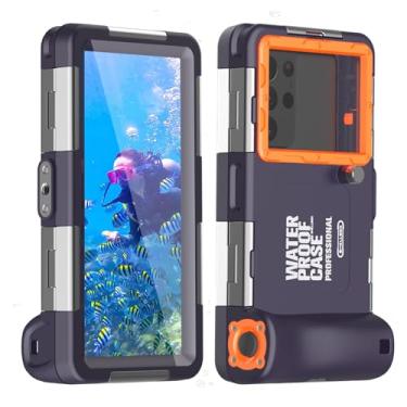 Imagem de QIFJNZO Capa de Telefone Subaquática Profissional para Mergulho com Snorkel 50 Pés/15 M À Prova D'Água para Foto e Vídeo para Iphone 15 Pro Max/14/13/12/11/Xr/X/Xs Samsung Galaxy S24/S23/S22/S21 Ultra