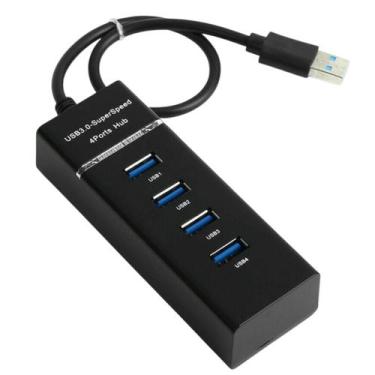 Imagem de Hub USB 4 Portas 3.0 Cabo Adaptador Pendrive Mouse Teclado - Hub USB 3