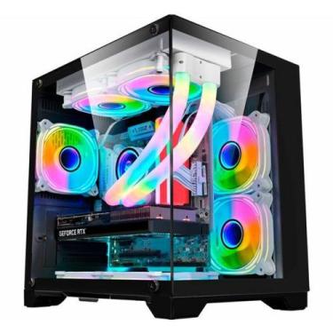 Imagem de Gabinete micro atx/itx gamer cg-10kn hd space aqua s/fonte k-mex box