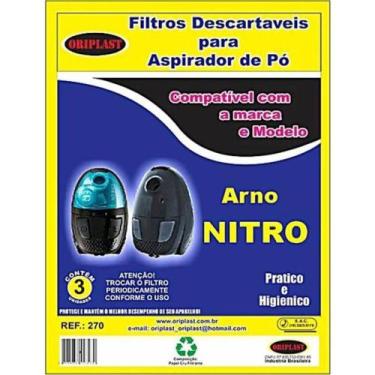 Imagem de Kit c/3 Sacos Descartáveis Aspirador de Pó Arno Nitro 1300w - Oriplast