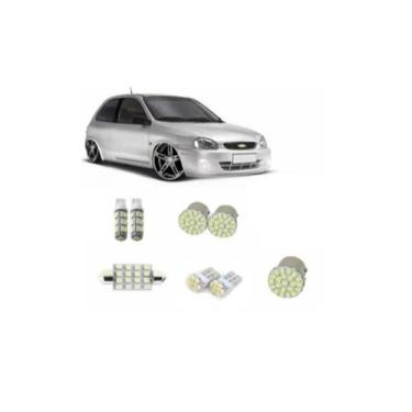 Imagem de Kit Lâmpada Led Corsa Wind Classic Luz Pingo Teto Placa Ré - Blue Lion