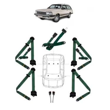 Imagem de Kit cinto de segurança COMPLETO para FORD DELREY + fechos - HCML, Verd
