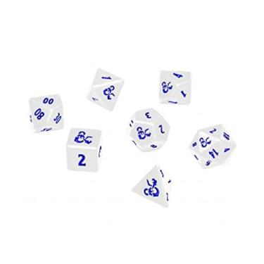 Imagem de D&D RPG Icewind Dale: Conjunto de dados de metal pesado branco e azul