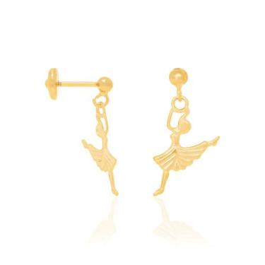 Imagem de Brincos banhado ouro 3x 24k 18k e 22k feminino infantil rommanel peque