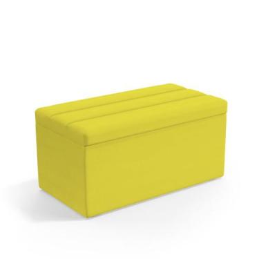 Imagem de Calçadeira Baú Ursa 90 para Cama de Solteiro Z-004 Sued Amarelo Aradec