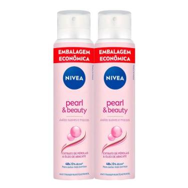 Imagem de Kit 2 Desodorante Antitranspirante Aerosol Nivea Pearl & Beauty 200ml