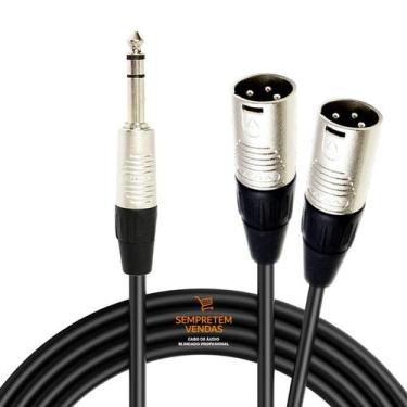 Imagem de Cabo Áudio Blindado Y P10 Estéreo XLR Macho Duplo 7 Metros - Sempretem
