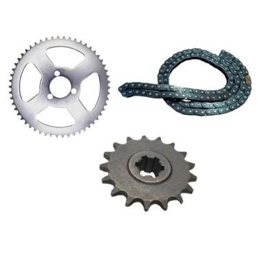 Imagem de Kit coroa/corrente/pinhão 17D de transmissão mini moto 49cc - KXT