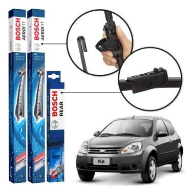 Imagem de Kit 3 Palhetas Dianteiras + Traseira Original Bosch Ford Ka 2002 a 201