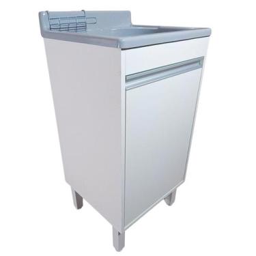 Imagem de Tanque de lavar roupa de fibra 25L Com Gabinete em MDF e Base para Tor