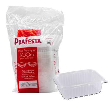 Imagem de Pote Ret. 500 Ml Com Tampa 24 Unds Freezer E Micro-Ondas - PRAFESTA