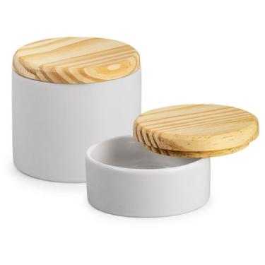 Imagem de Kit porcelana porta algodão porta joias jogo de potes louça - Loja Bor