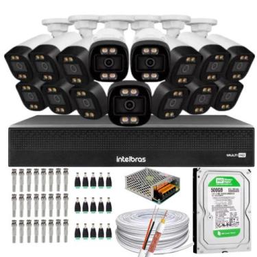 Imagem de Kit 15 Câmeras Segurança Imagem Colorida a Noite 1080p Dvr Intelbras 1